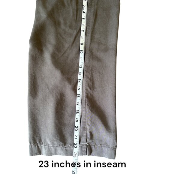 Amadi For Amour Vert Womens Wide-Leg Cropped Pants M Tencel Elastic Waist Brown - Picture 8 of 9